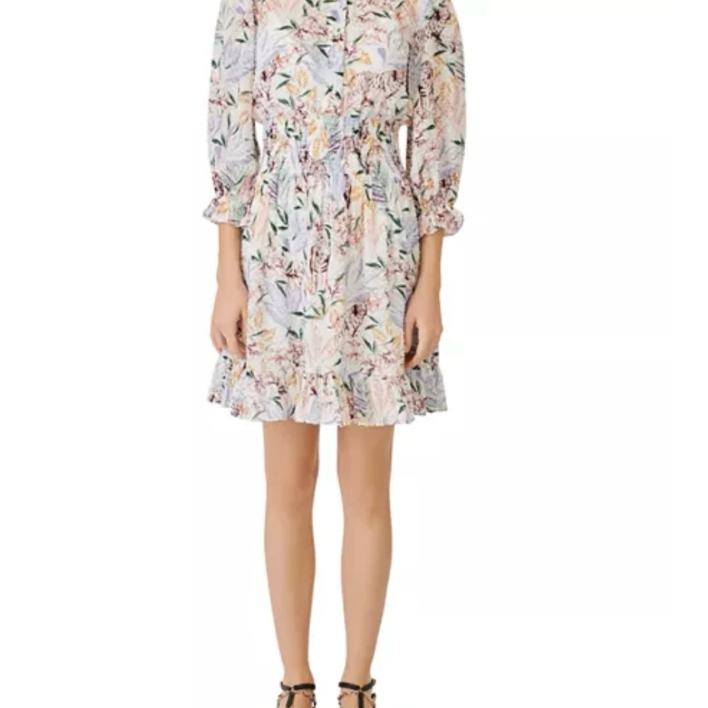 Maje Rythonela Smocked Printed Dress - Picture 3 of 10